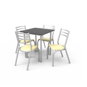 Linea Gastronomica mesa bar con sillas azabache