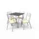 Linea Gastronomica mesa bar con sillas azabache