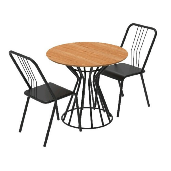 2 SILLAS PARIS + MESA OSLO BAR Ø700
