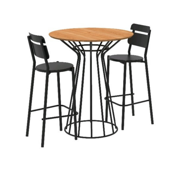2 BANQUETAS INDIA AS CHAPA + BARRA OSLO Ø 700