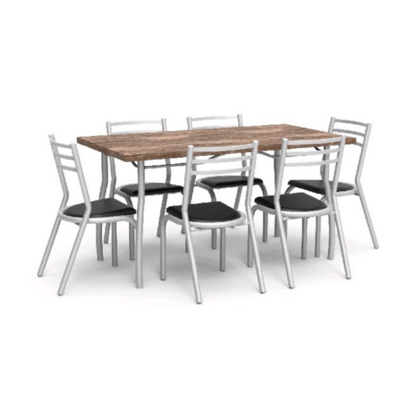 6 SILLAS AZABACHE + MESA NEON 1,8